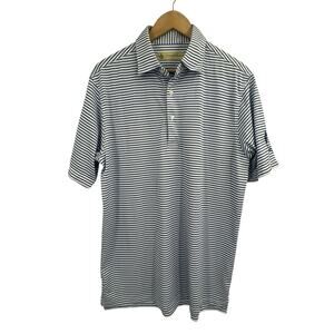Donald Ross Blue Stripe Golf Polo Men’s Small Embroidery On Sleeve